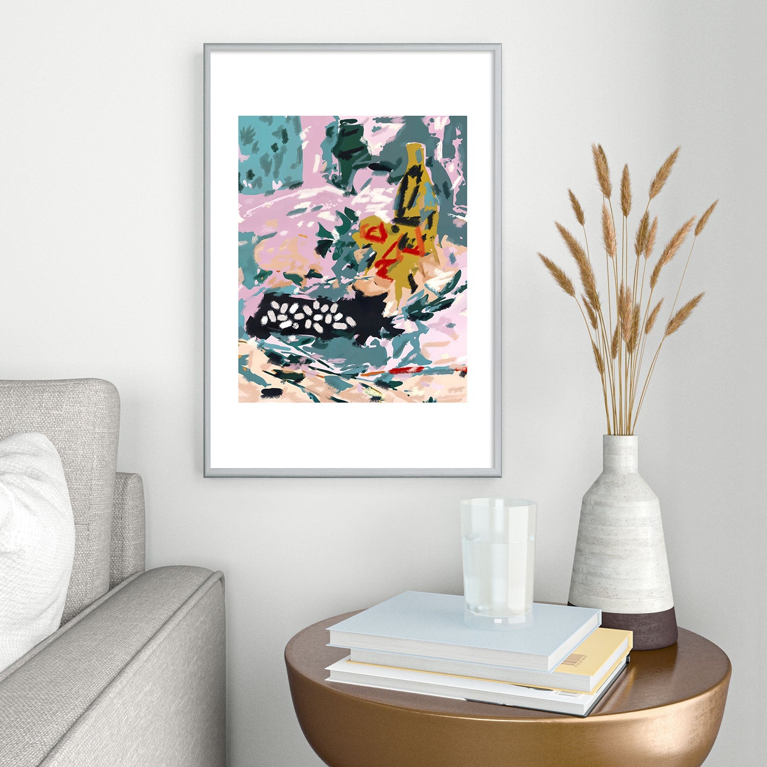 83 Oranges The Olive Watcher Metal Framed Art Print