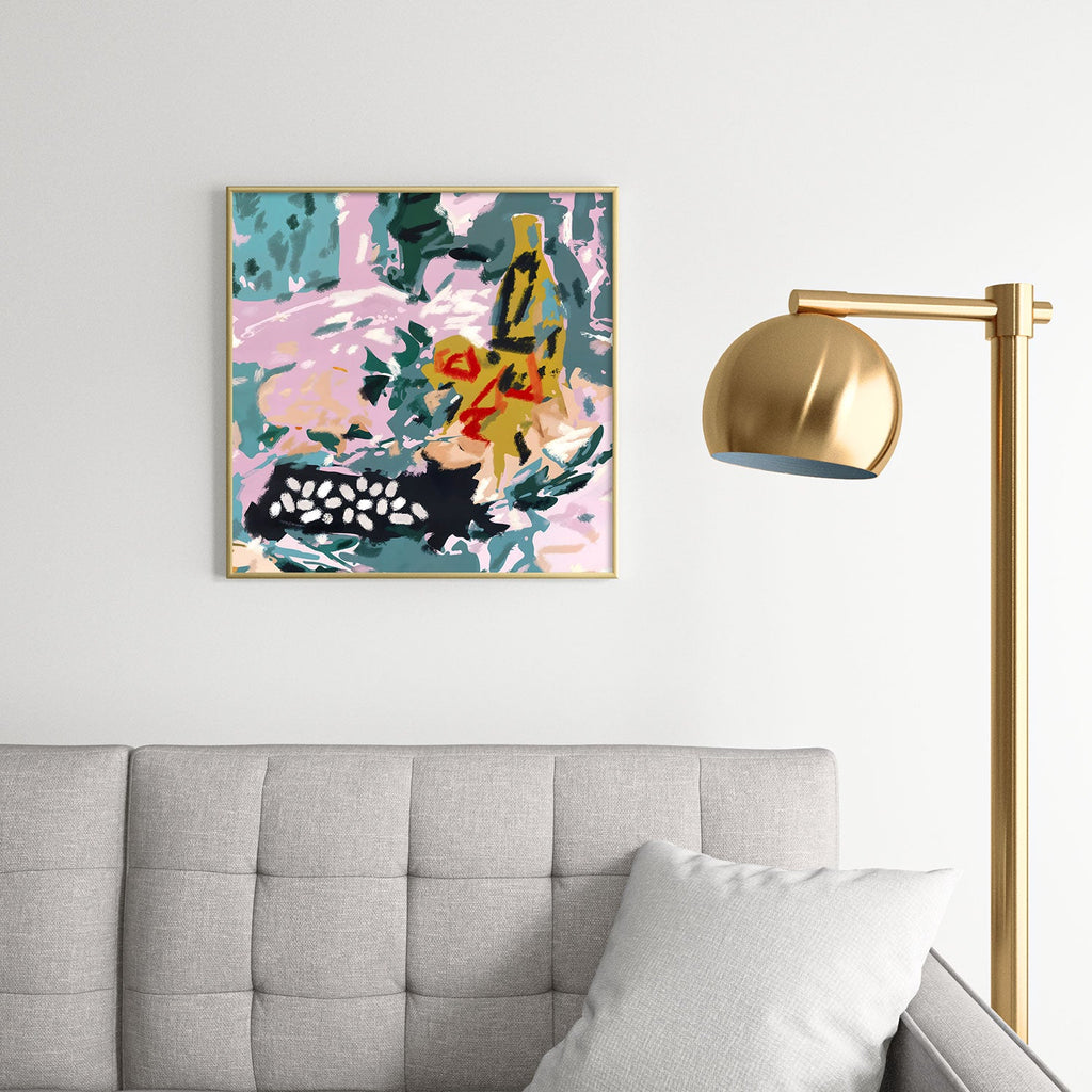 83 Oranges The Olive Watcher Square Metal Framed Art Print