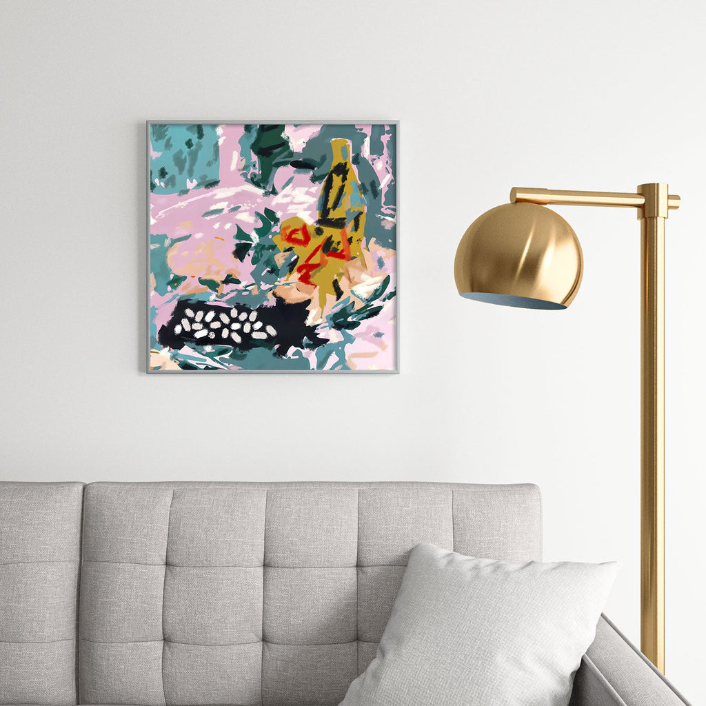 83 Oranges The Olive Watcher Square Metal Framed Art Print
