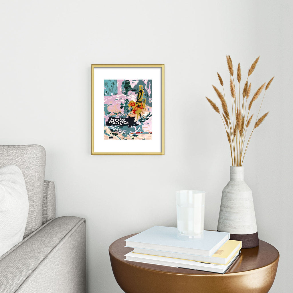 83 Oranges The Olive Watcher Metal Framed Art Print