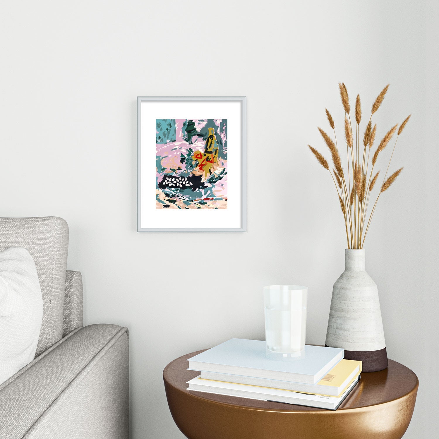 83 Oranges The Olive Watcher Metal Framed Art Print