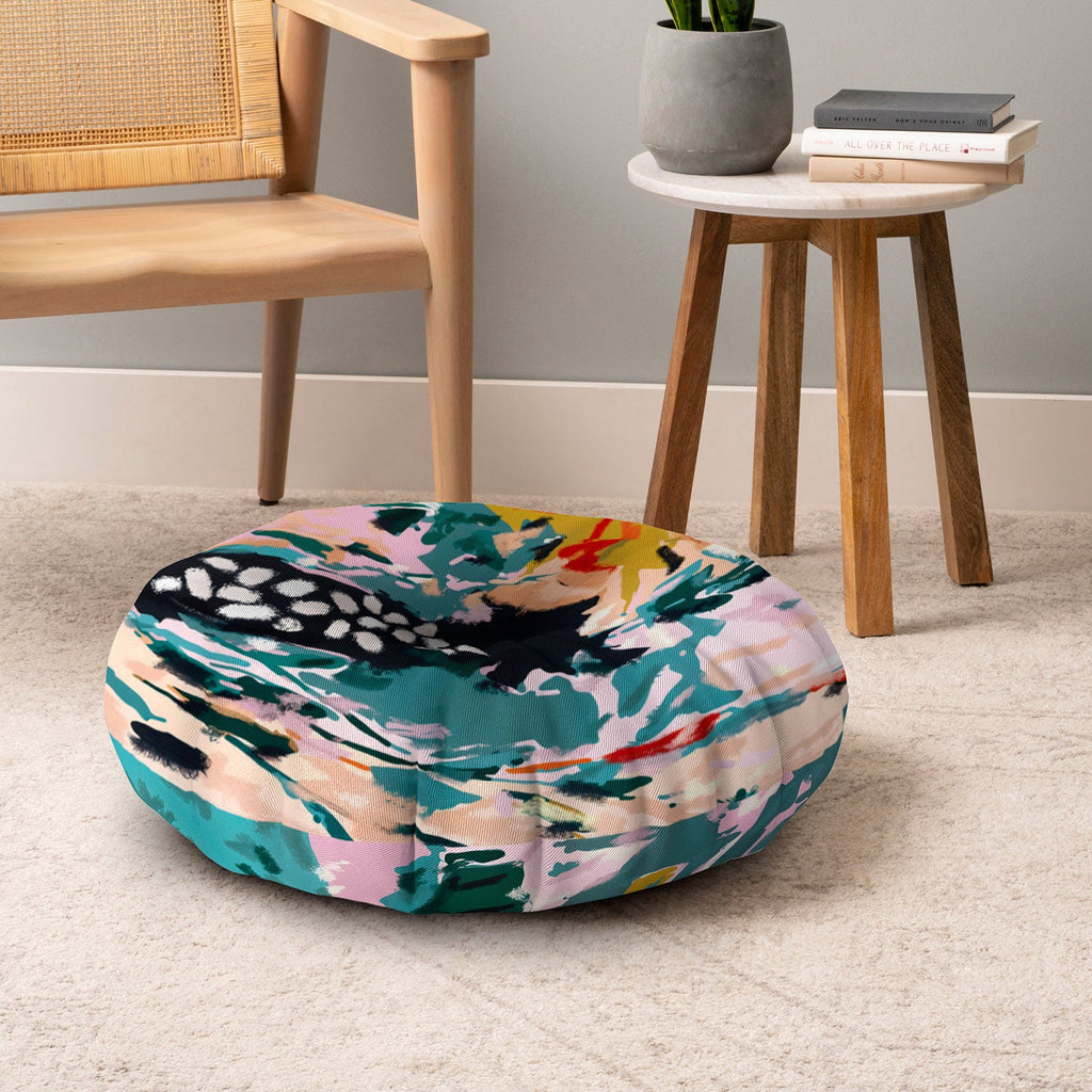 83 Oranges The Olive Watcher Floor Pillow Round