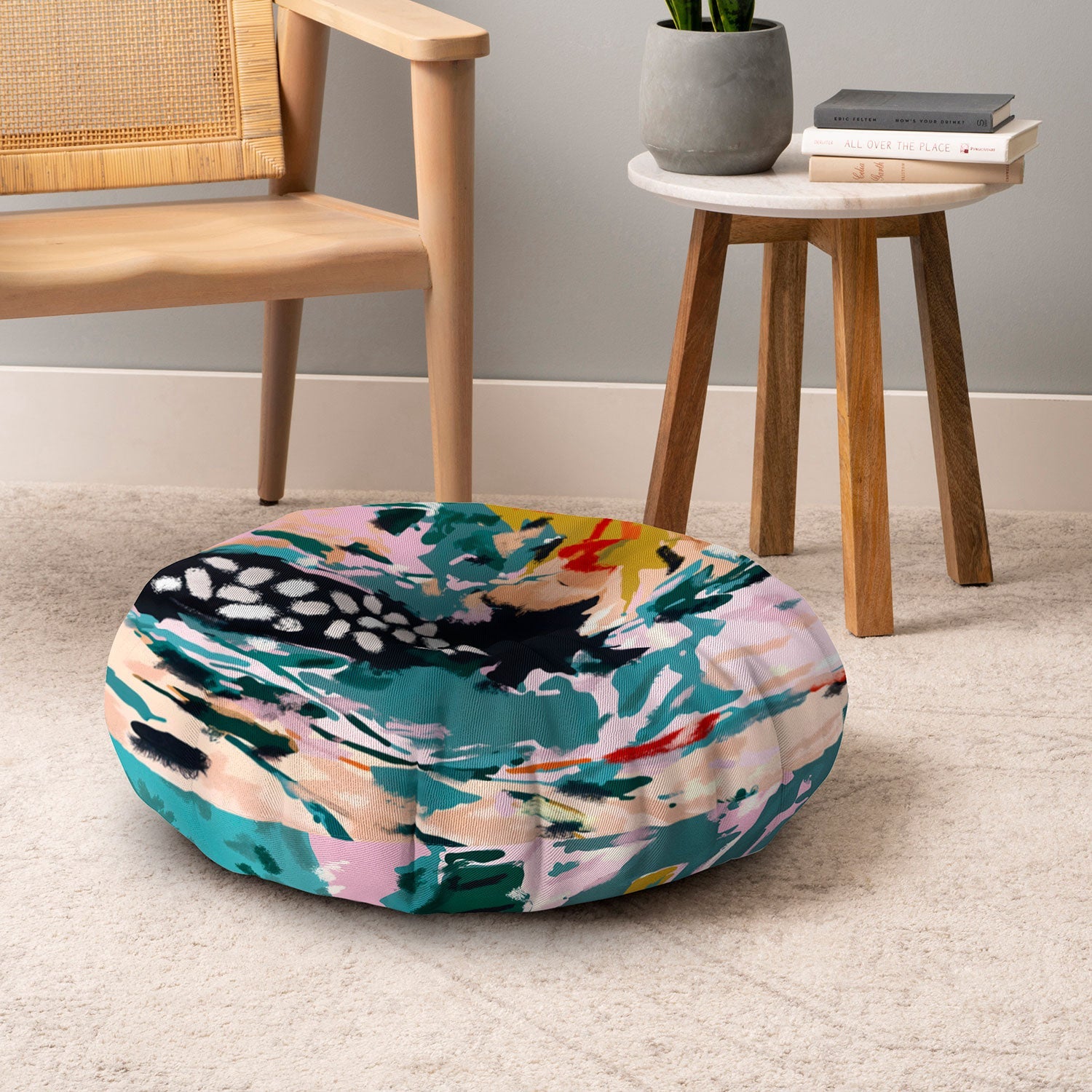 83 Oranges The Olive Watcher Floor Pillow Round