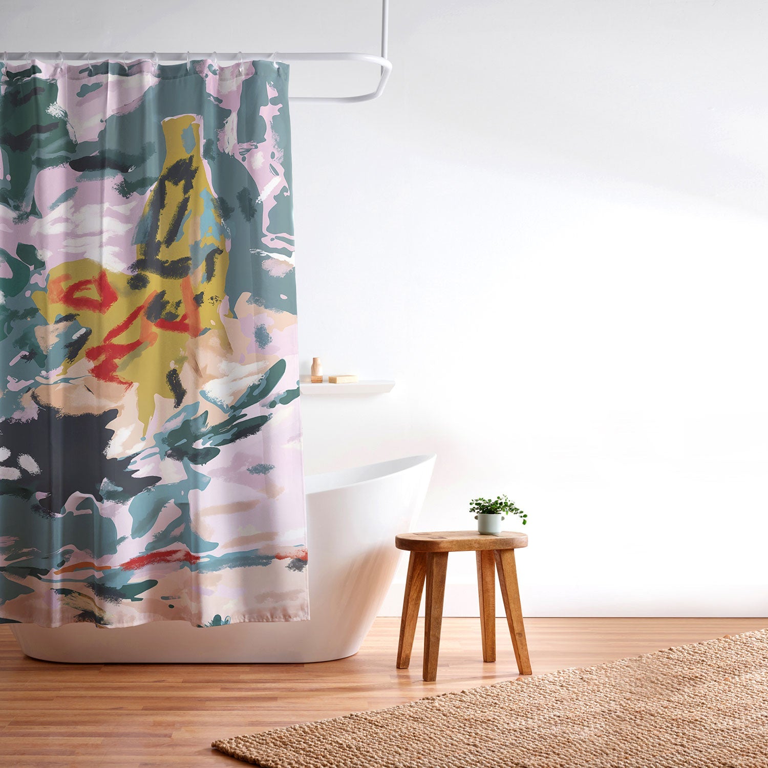 83 Oranges The Olive Watcher Shower Curtain