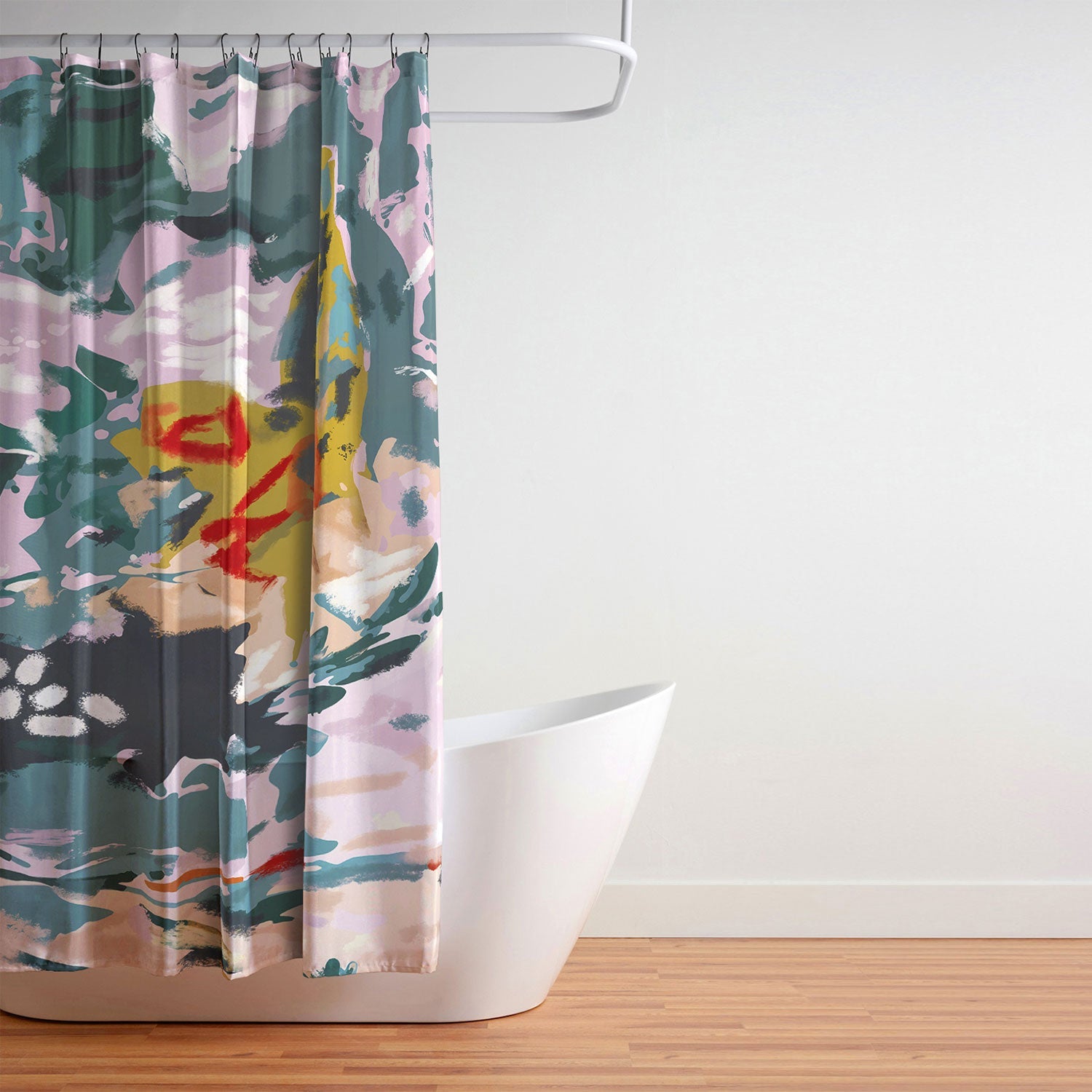 83 Oranges The Olive Watcher Shower Curtain