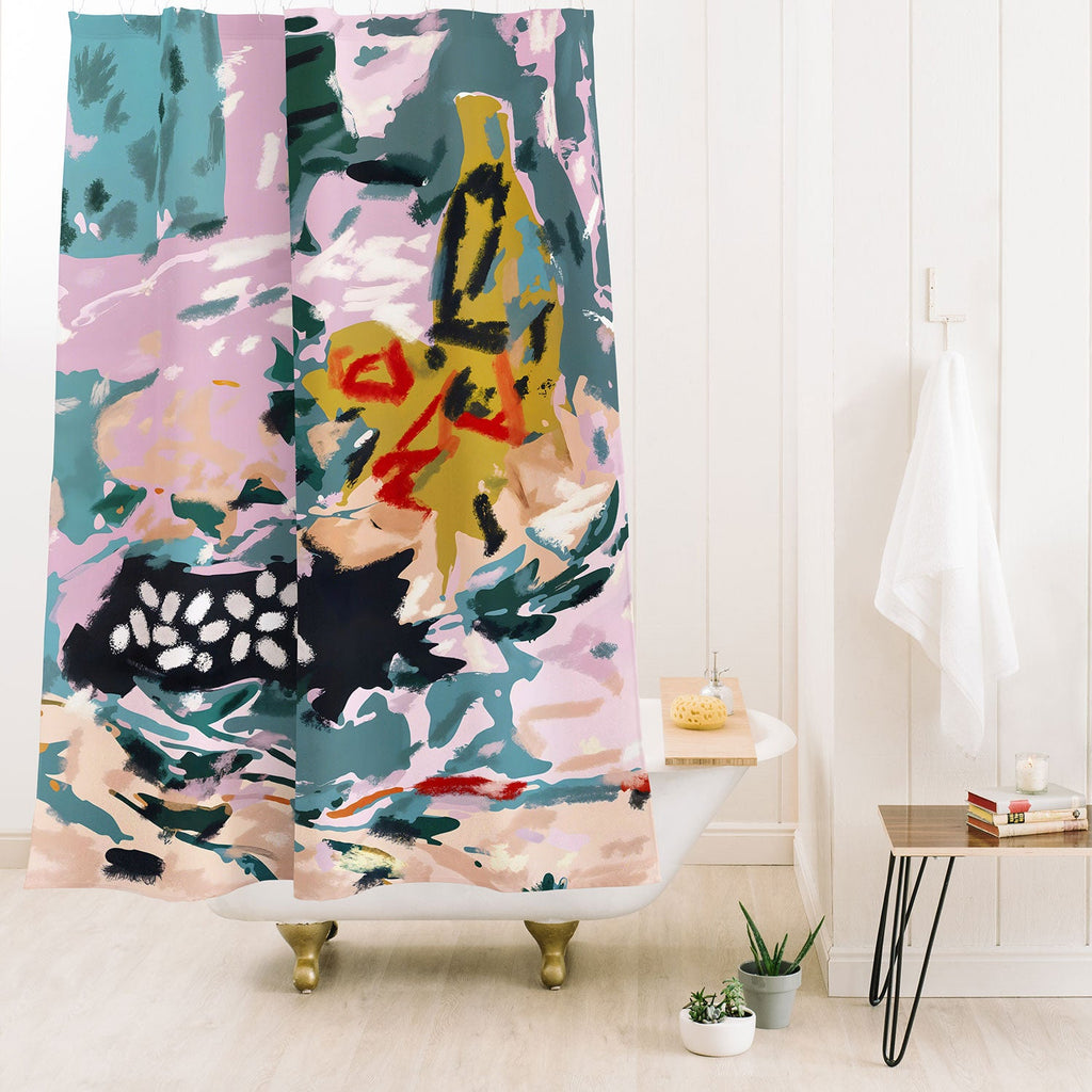 83 Oranges The Olive Watcher Shower Curtain