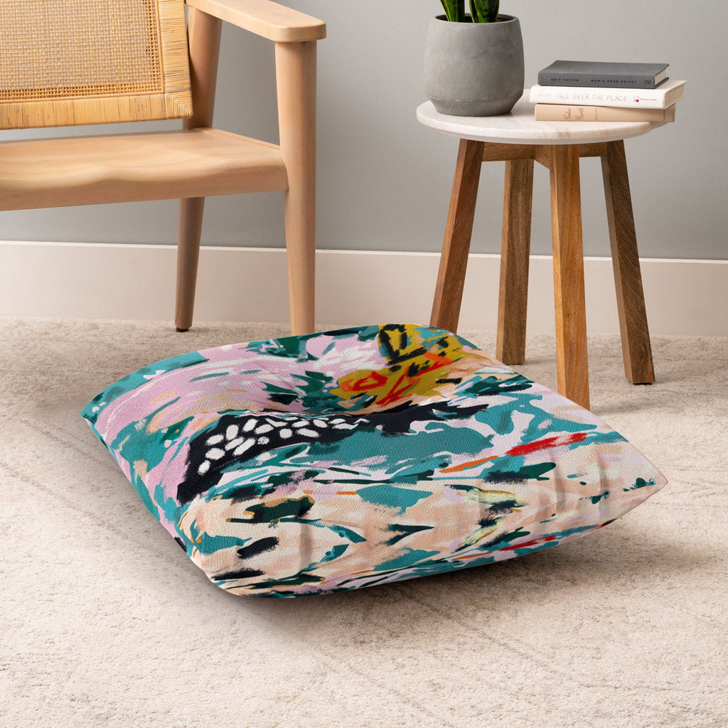 83 Oranges The Olive Watcher Floor Pillow Square