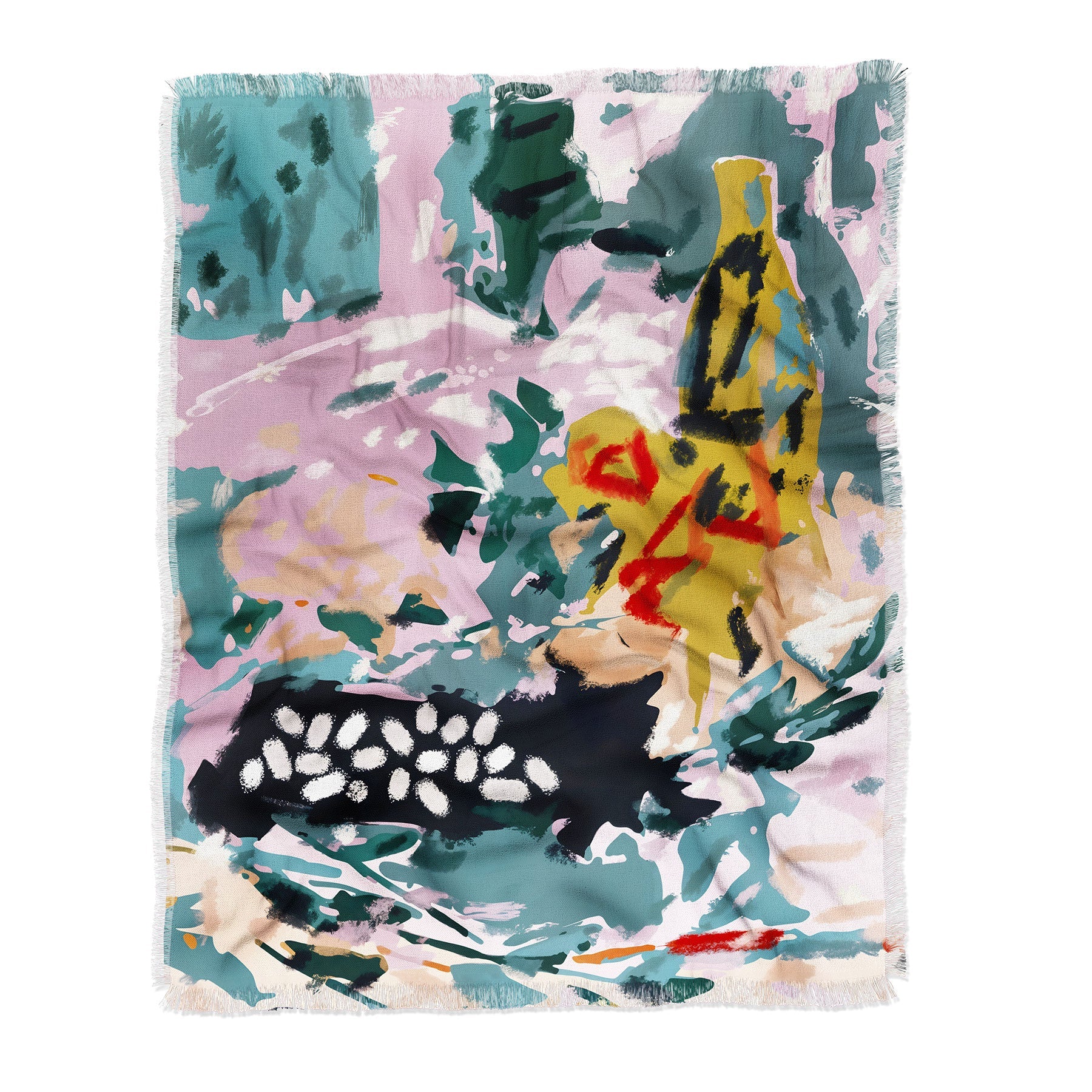 83 Oranges The Olive Watcher Throw Blanket