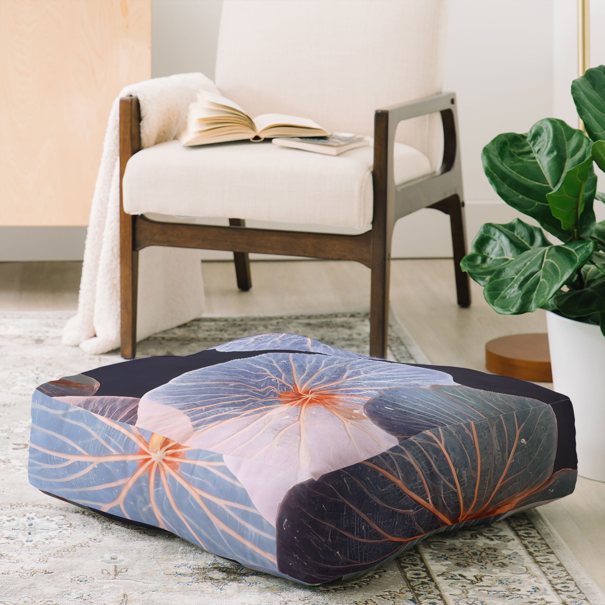 83 Oranges Translucence Floor Pillow Square