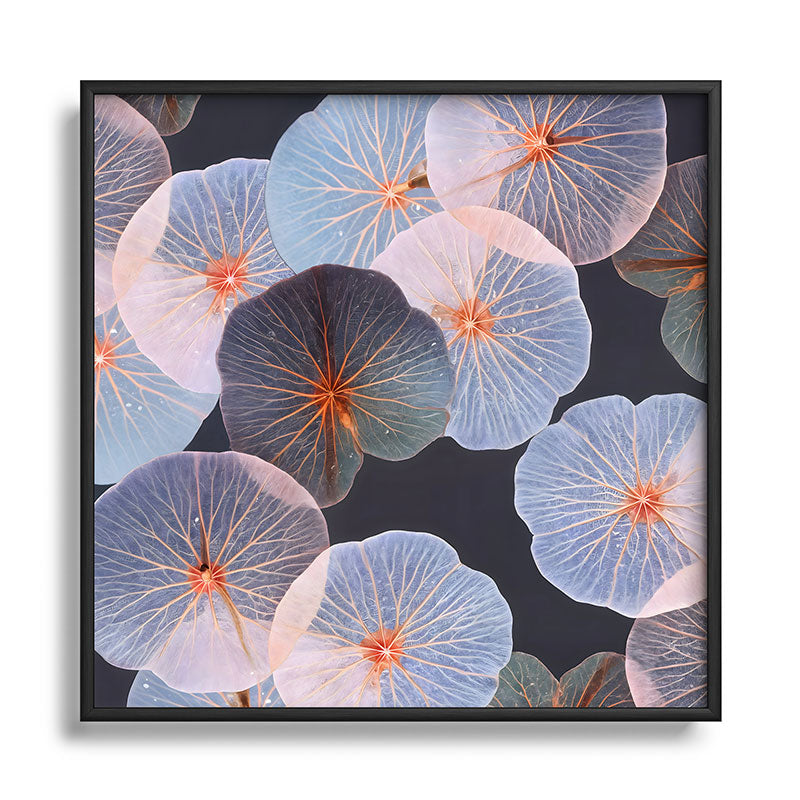 83 Oranges Translucence Square Metal Framed Art Print