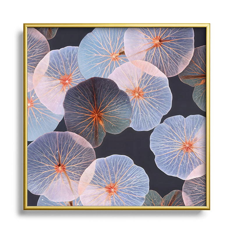 83 Oranges Translucence Square Metal Framed Art Print