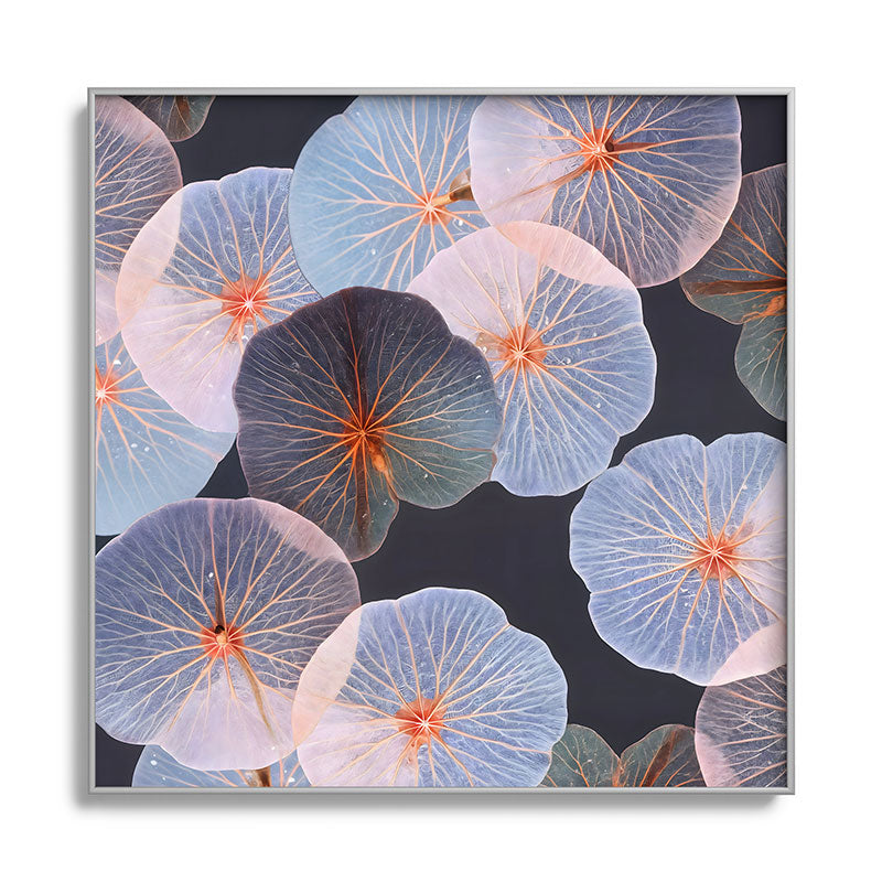 83 Oranges Translucence Square Metal Framed Art Print
