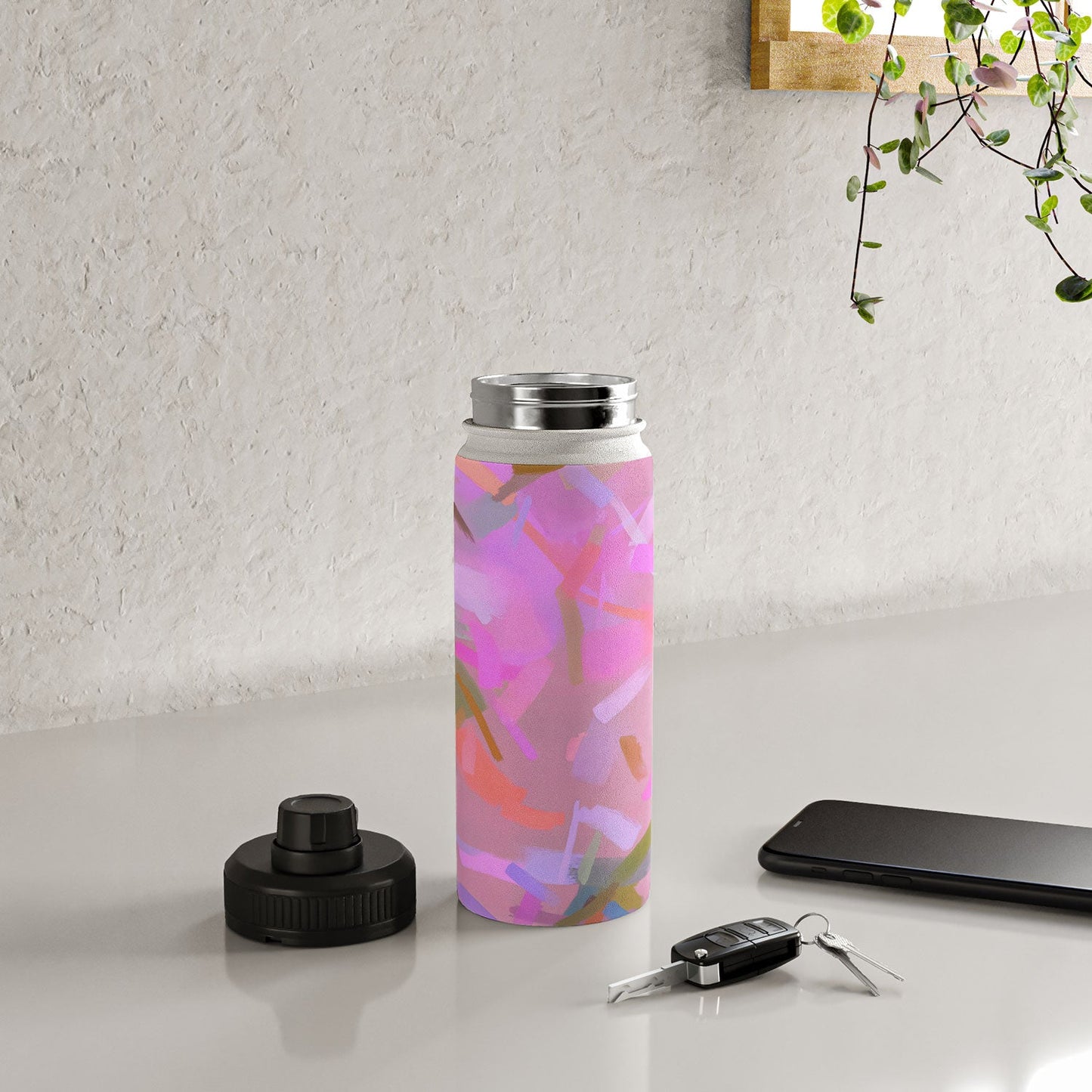 83 Oranges Whispers In Pink Water Bottle