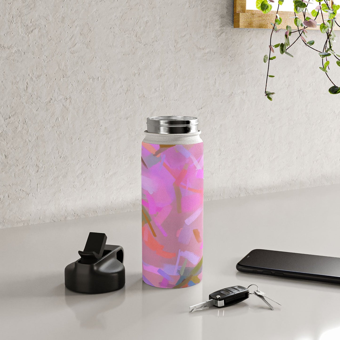 83 Oranges Whispers In Pink Water Bottle