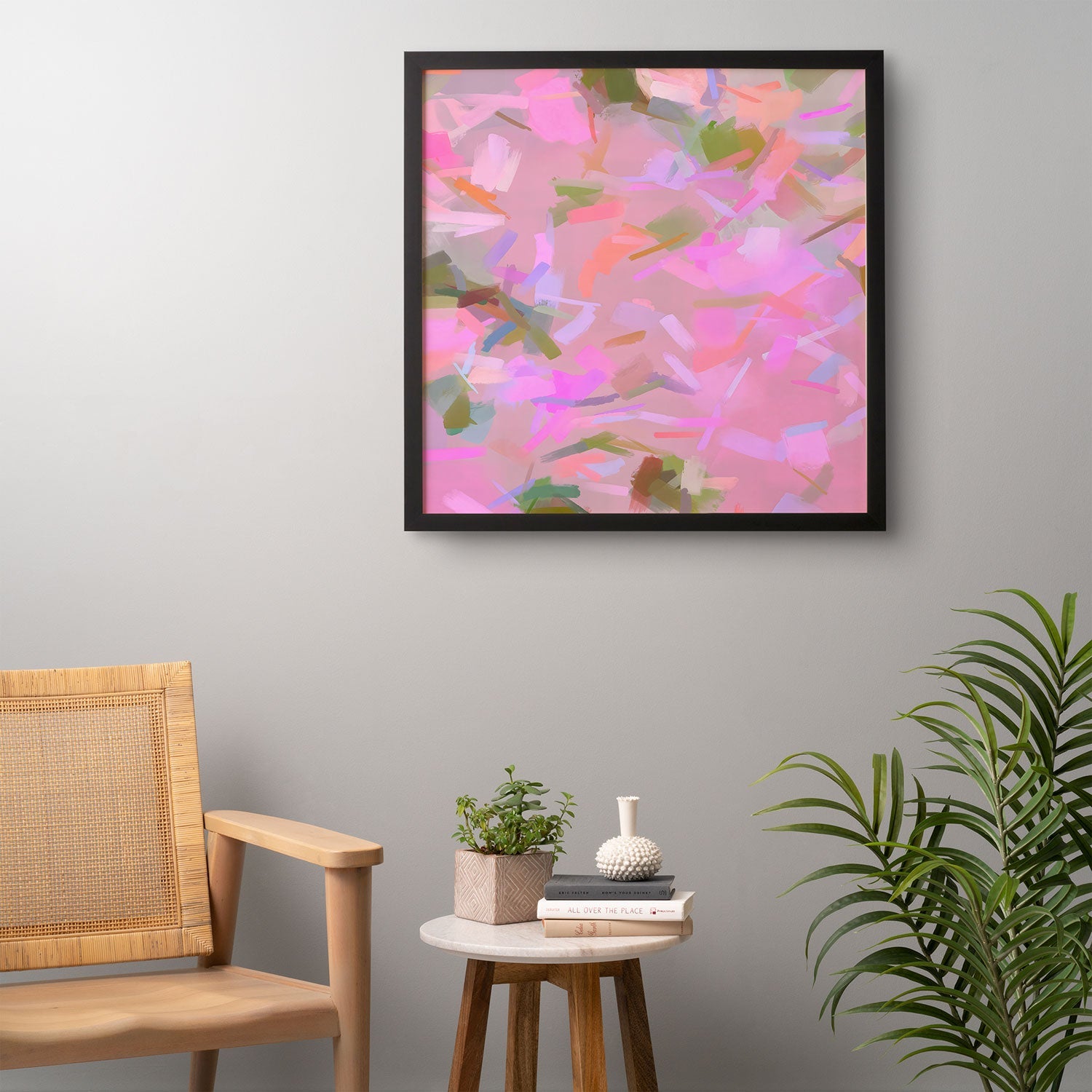 83 Oranges Whispers In Pink Framed Wall Art
