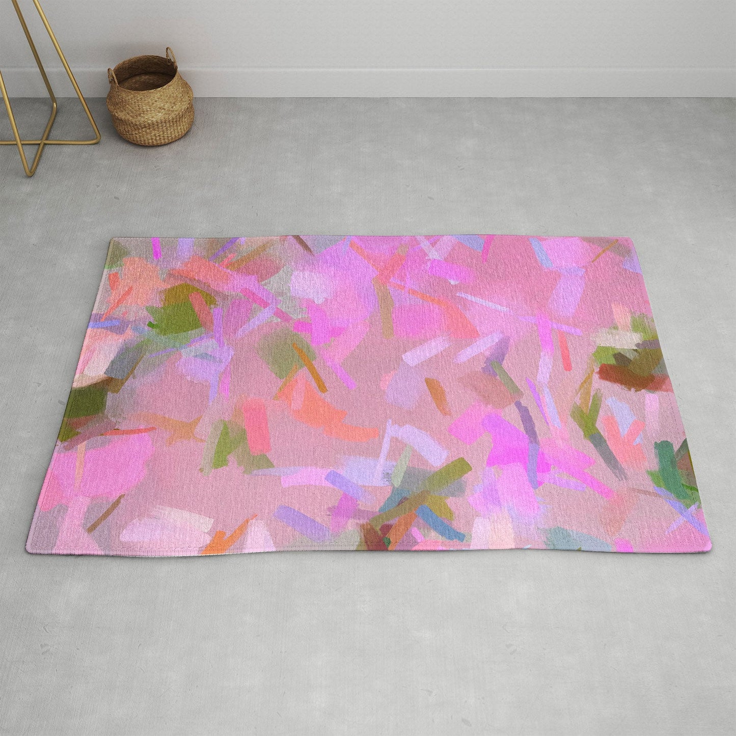 83 Oranges Whispers In Pink Area Rug