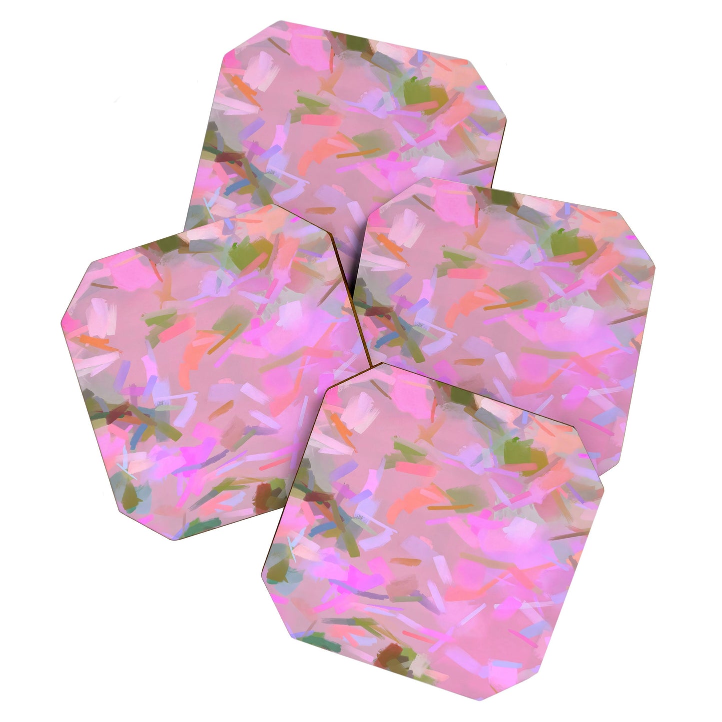 83 Oranges Whispers In Pink Coaster Set