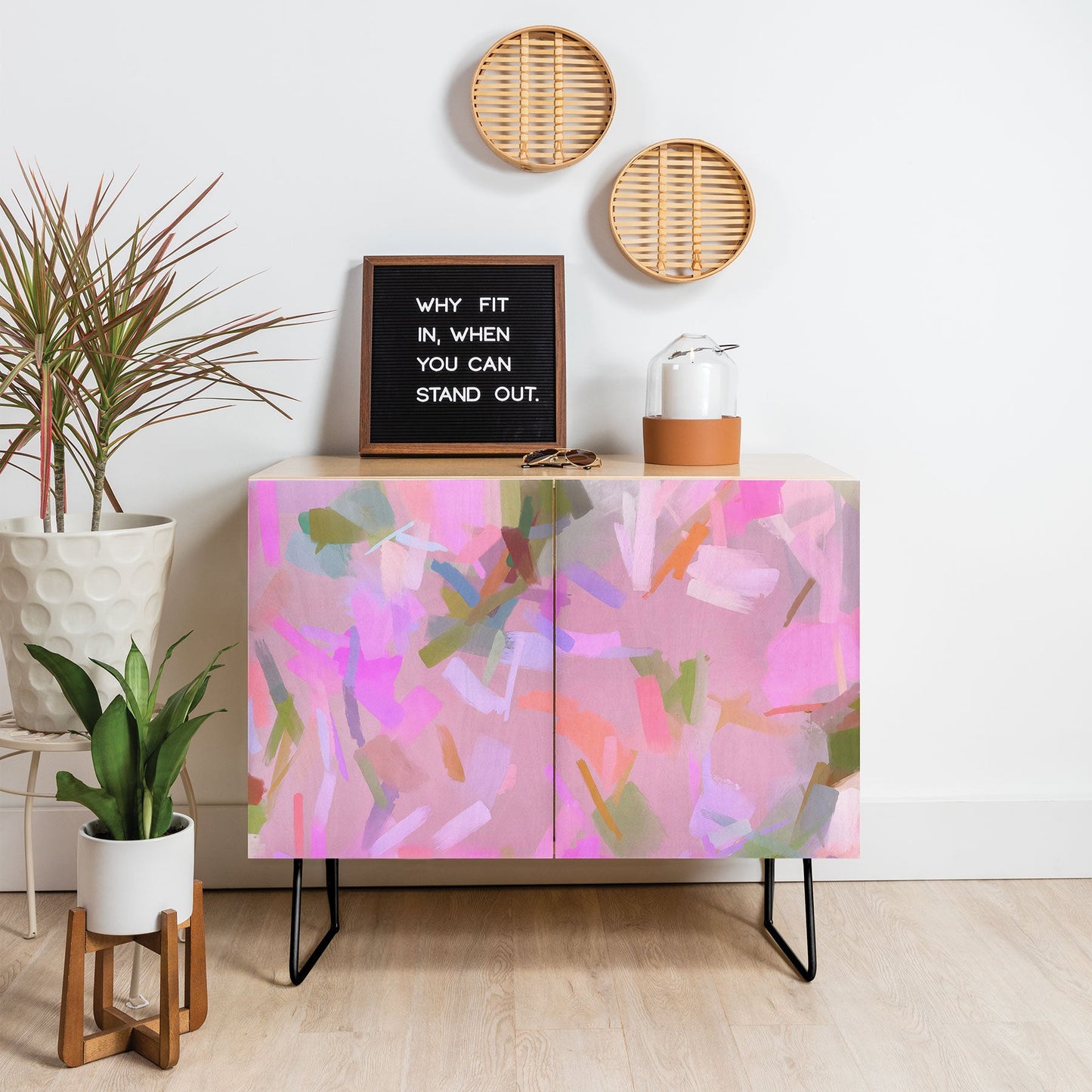 83 Oranges Whispers In Pink Credenza