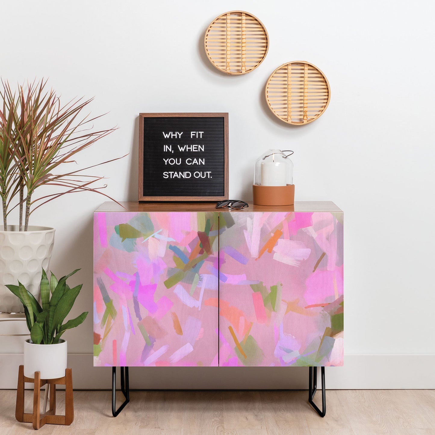 83 Oranges Whispers In Pink Credenza