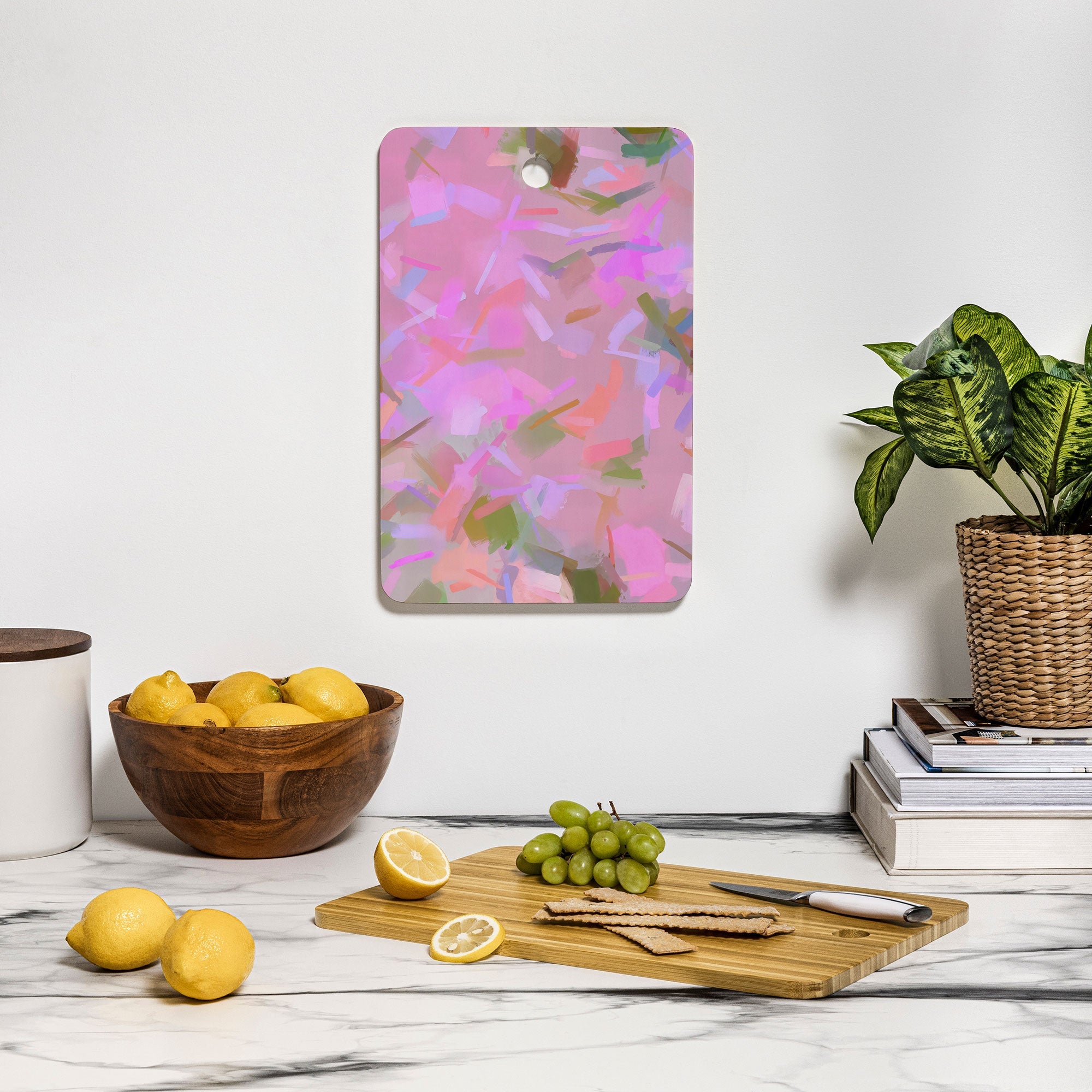 83 Oranges Whispers In Pink Cutting Board Rectangle
