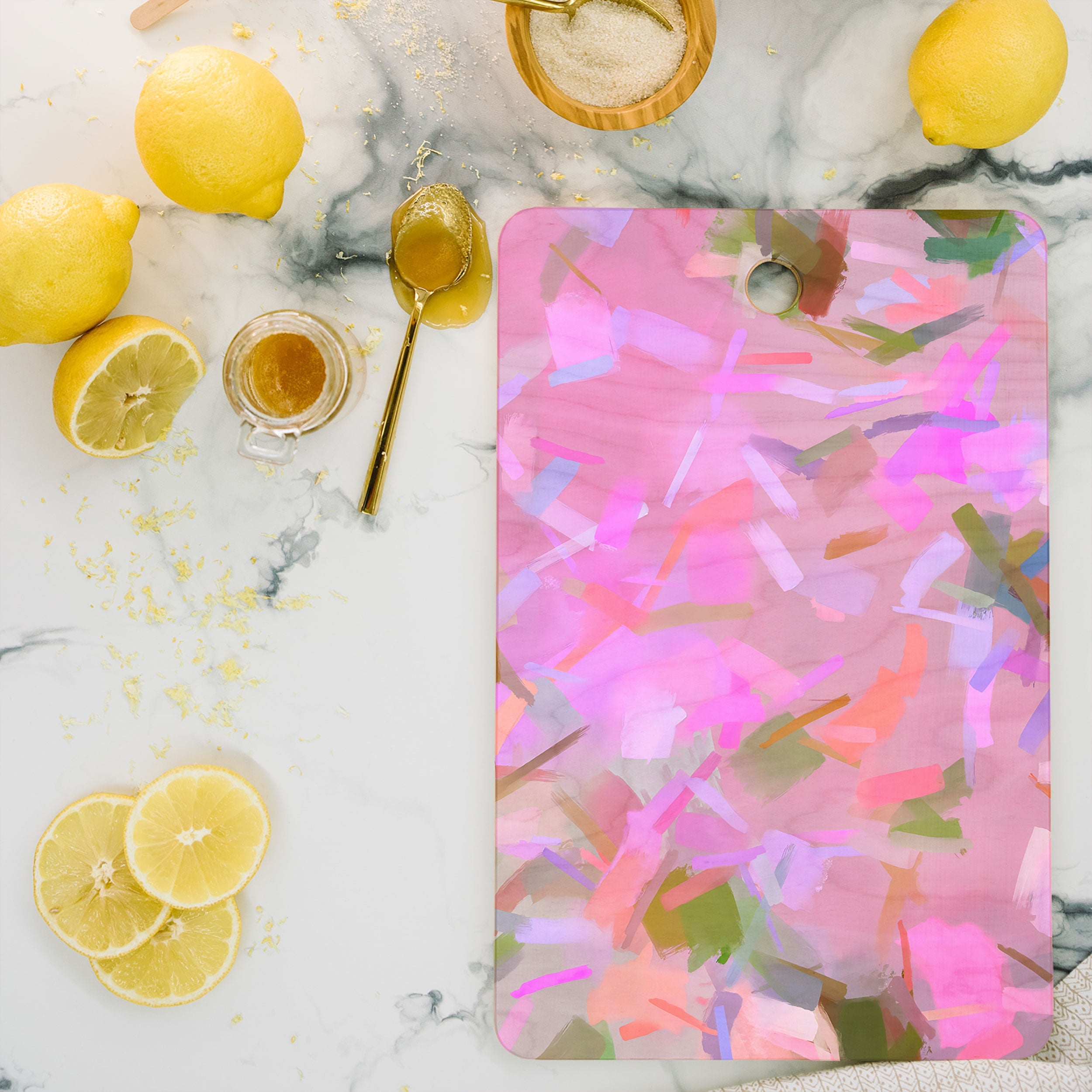 83 Oranges Whispers In Pink Cutting Board Rectangle