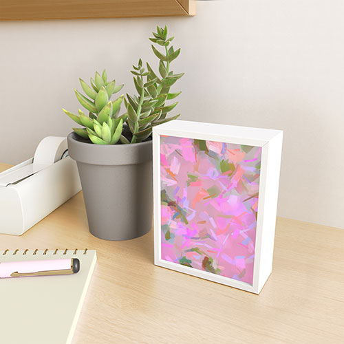 83 Oranges Whispers In Pink Framed Mini Art Print