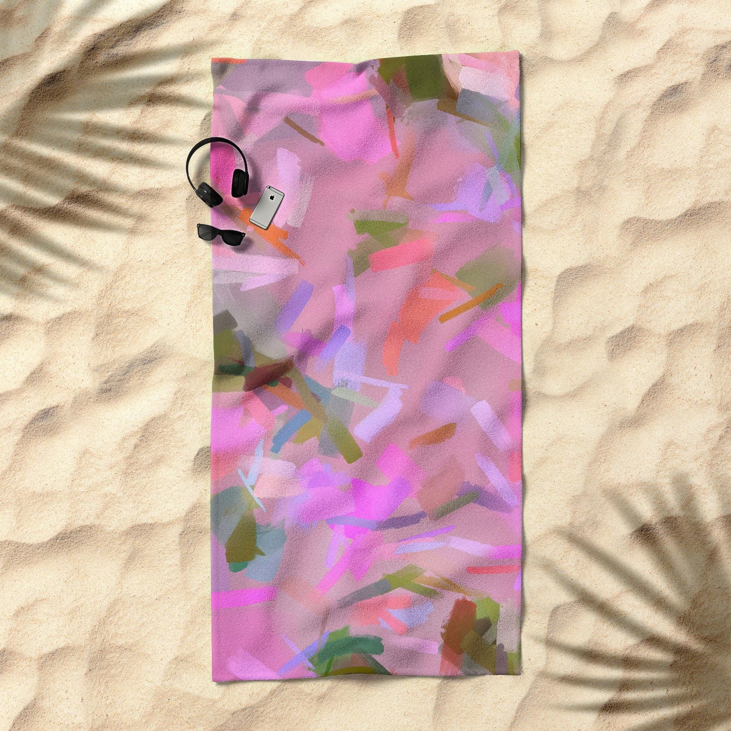 83 Oranges Whispers In Pink Beach Towel