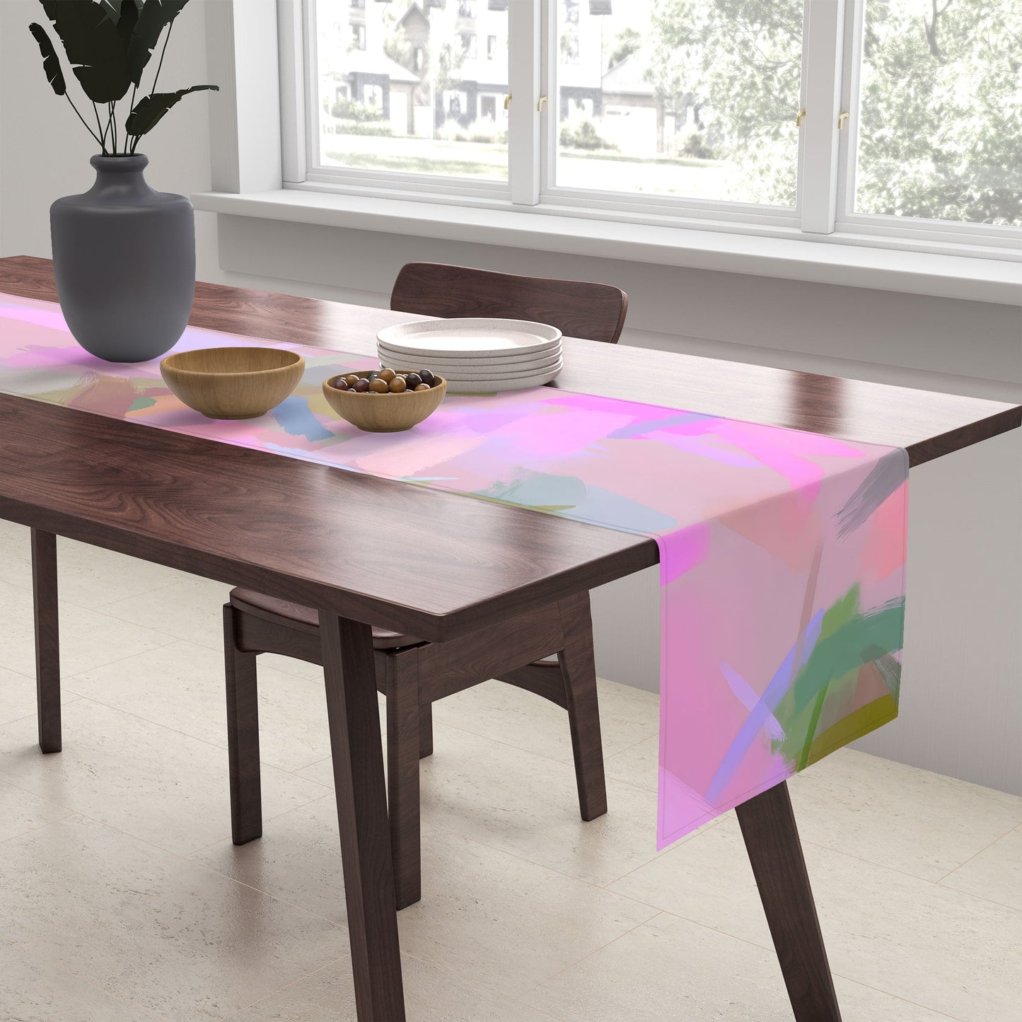 83 Oranges Whispers In Pink Table Runner
