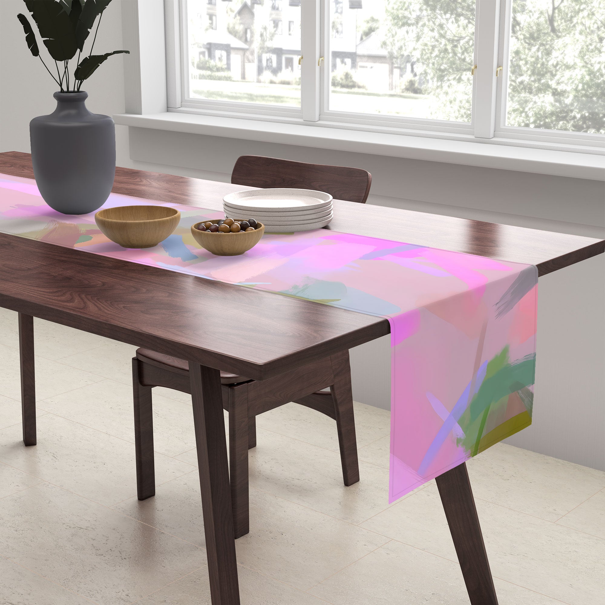 83 Oranges Whispers In Pink Table Runner