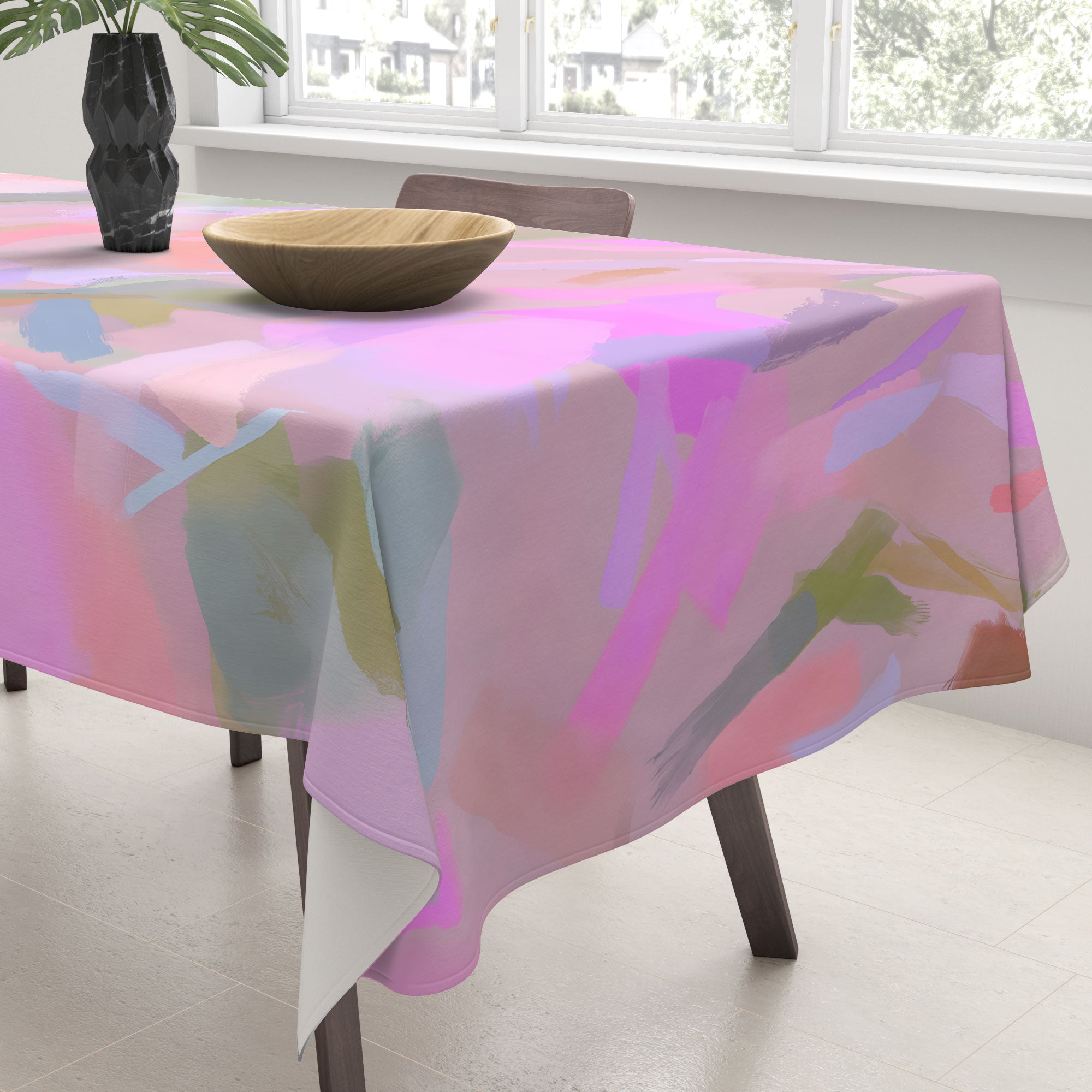 83 Oranges Whispers In Pink Tablecloth