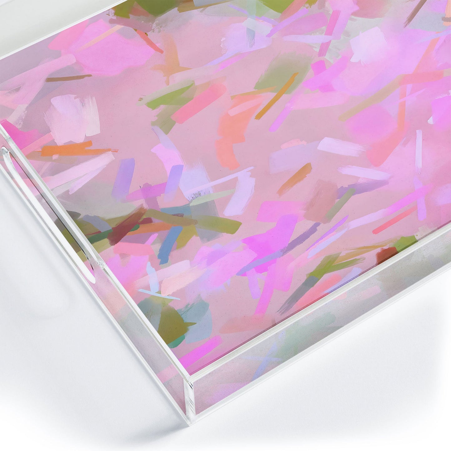83 Oranges Whispers In Pink Acrylic Tray