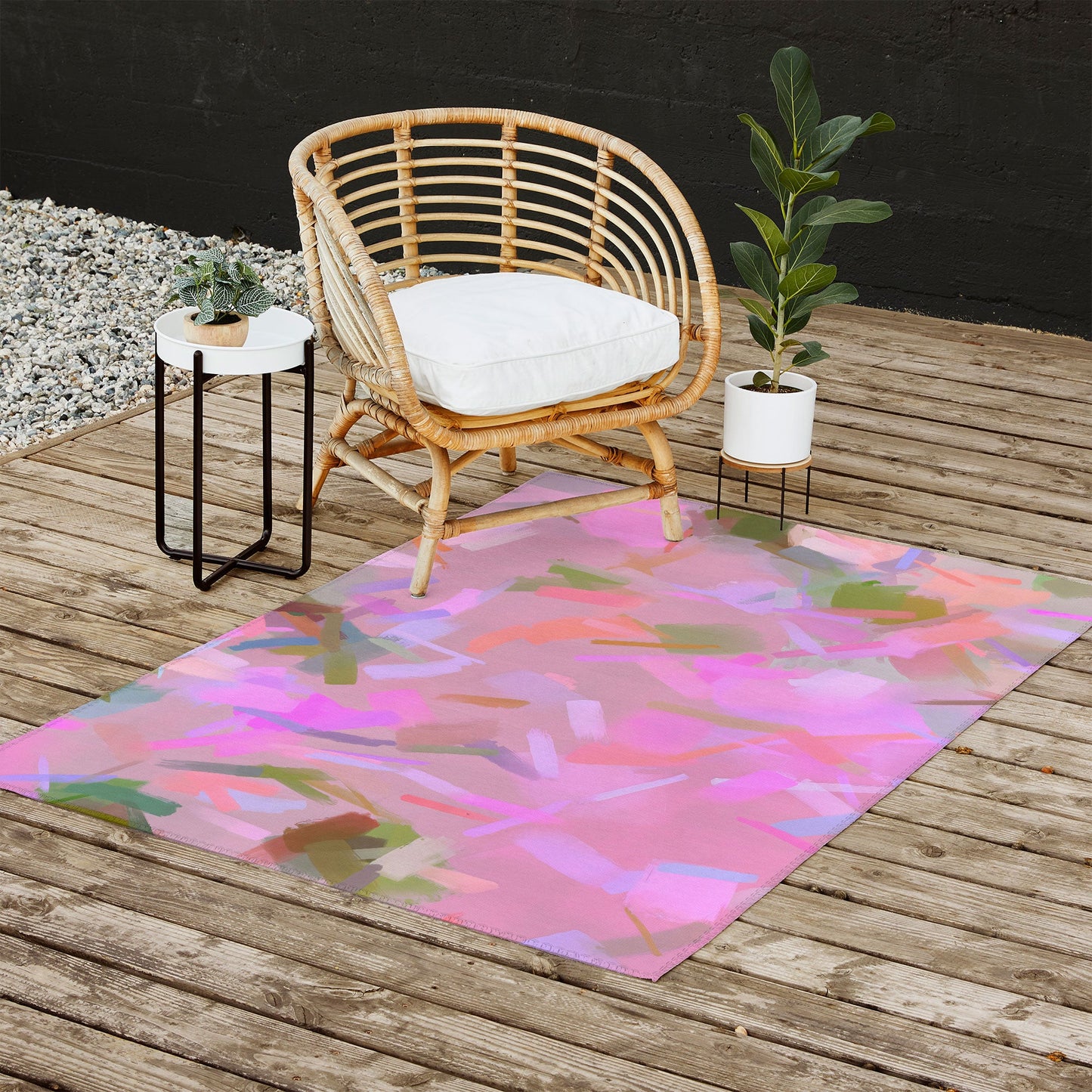 83 Oranges Whispers In Pink Outdoor Rug