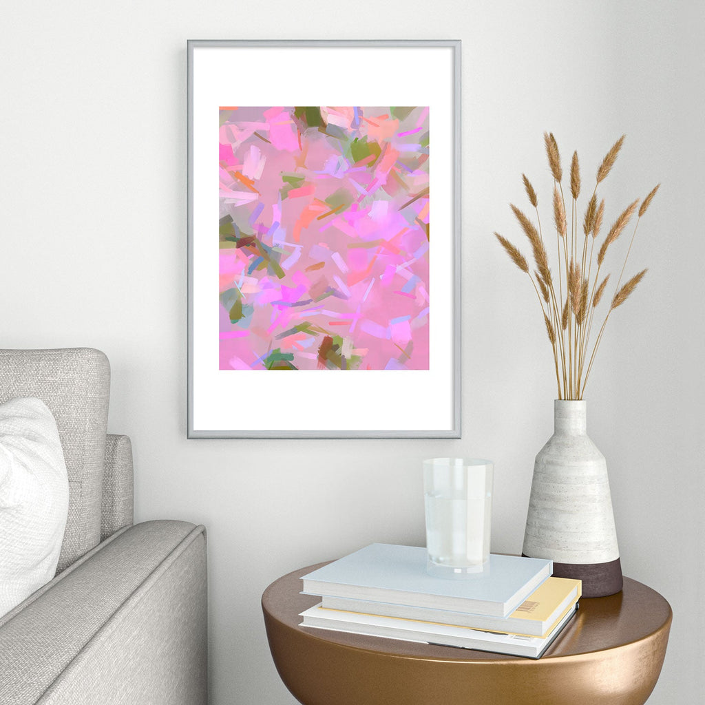83 Oranges Whispers In Pink Metal Framed Art Print