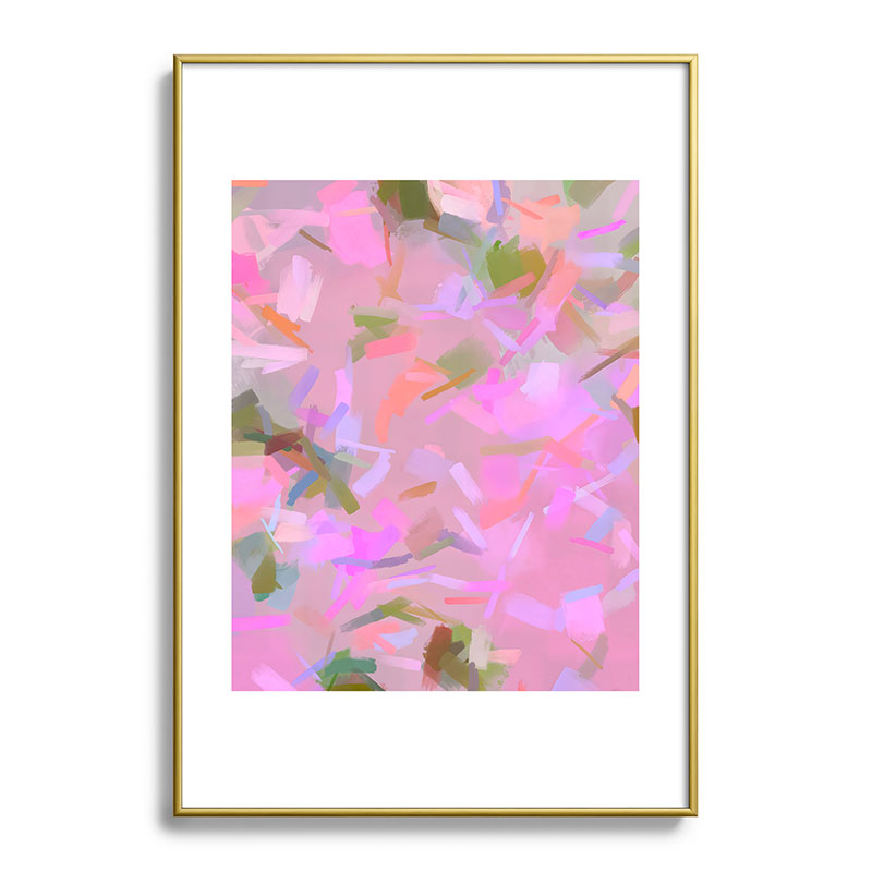 83 Oranges Whispers In Pink Metal Framed Art Print