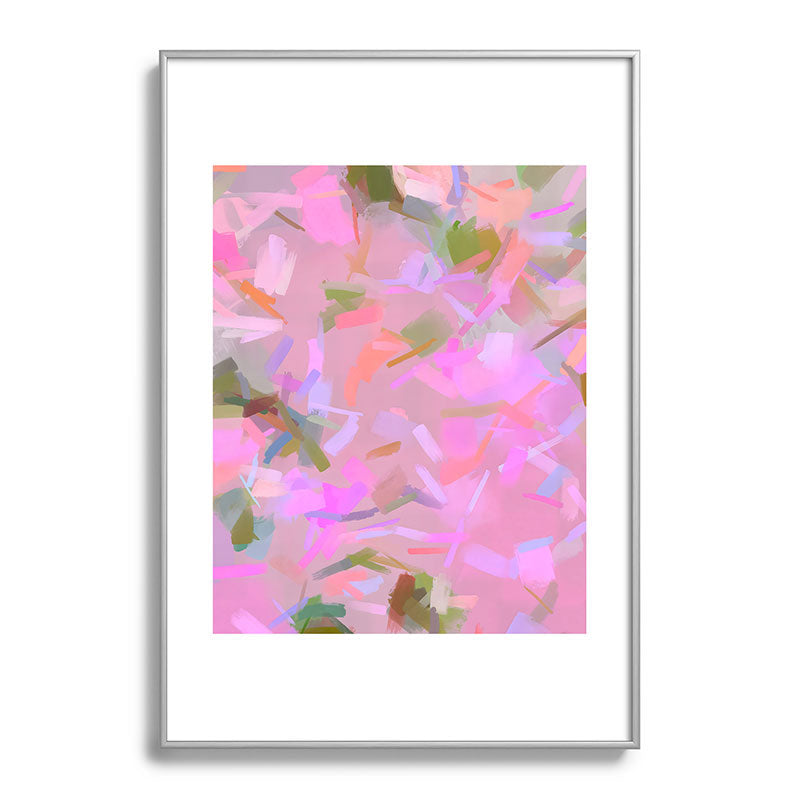 83 Oranges Whispers In Pink Metal Framed Art Print