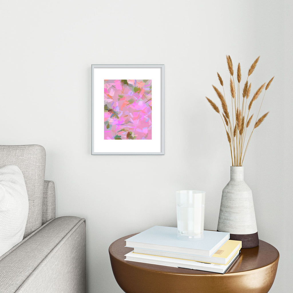 83 Oranges Whispers In Pink Metal Framed Art Print