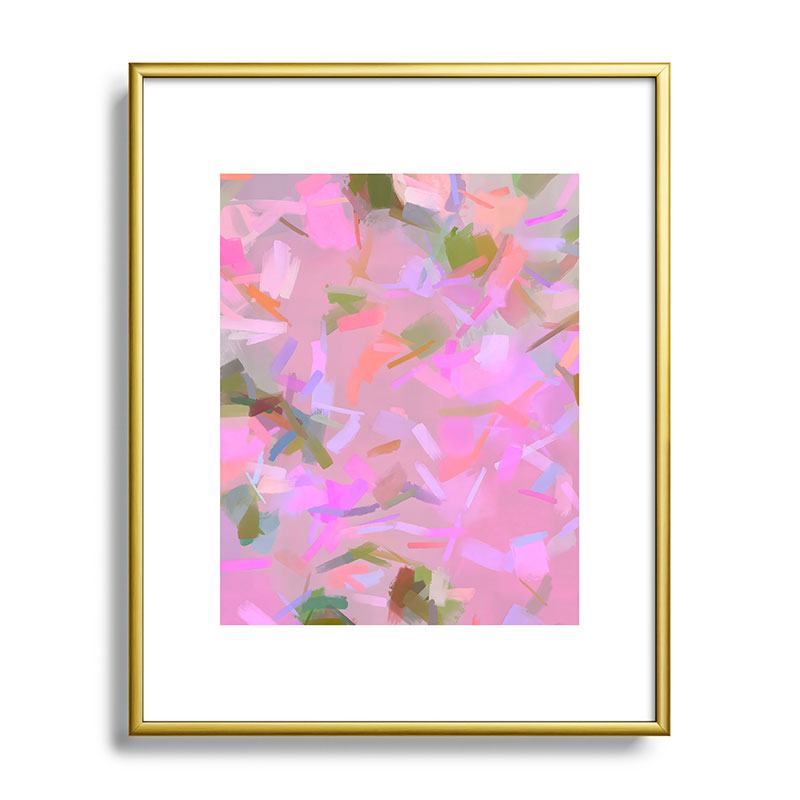83 Oranges Whispers In Pink Metal Framed Art Print