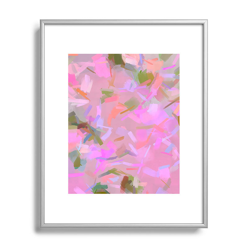 83 Oranges Whispers In Pink Metal Framed Art Print