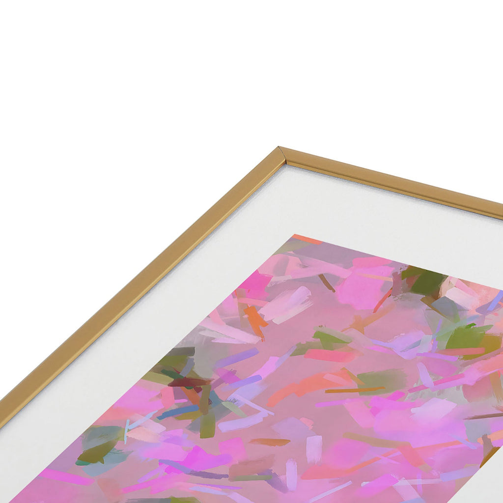 83 Oranges Whispers In Pink Metal Framed Art Print