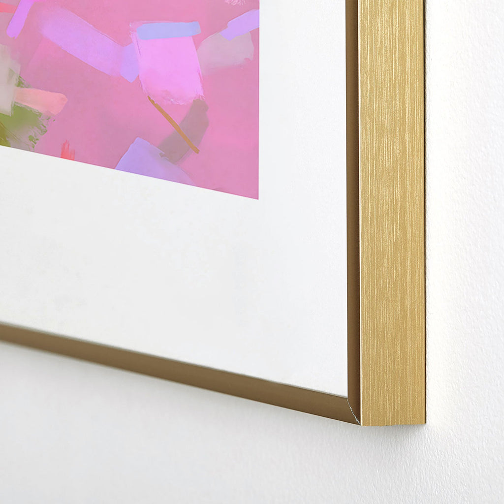 83 Oranges Whispers In Pink Metal Framed Art Print