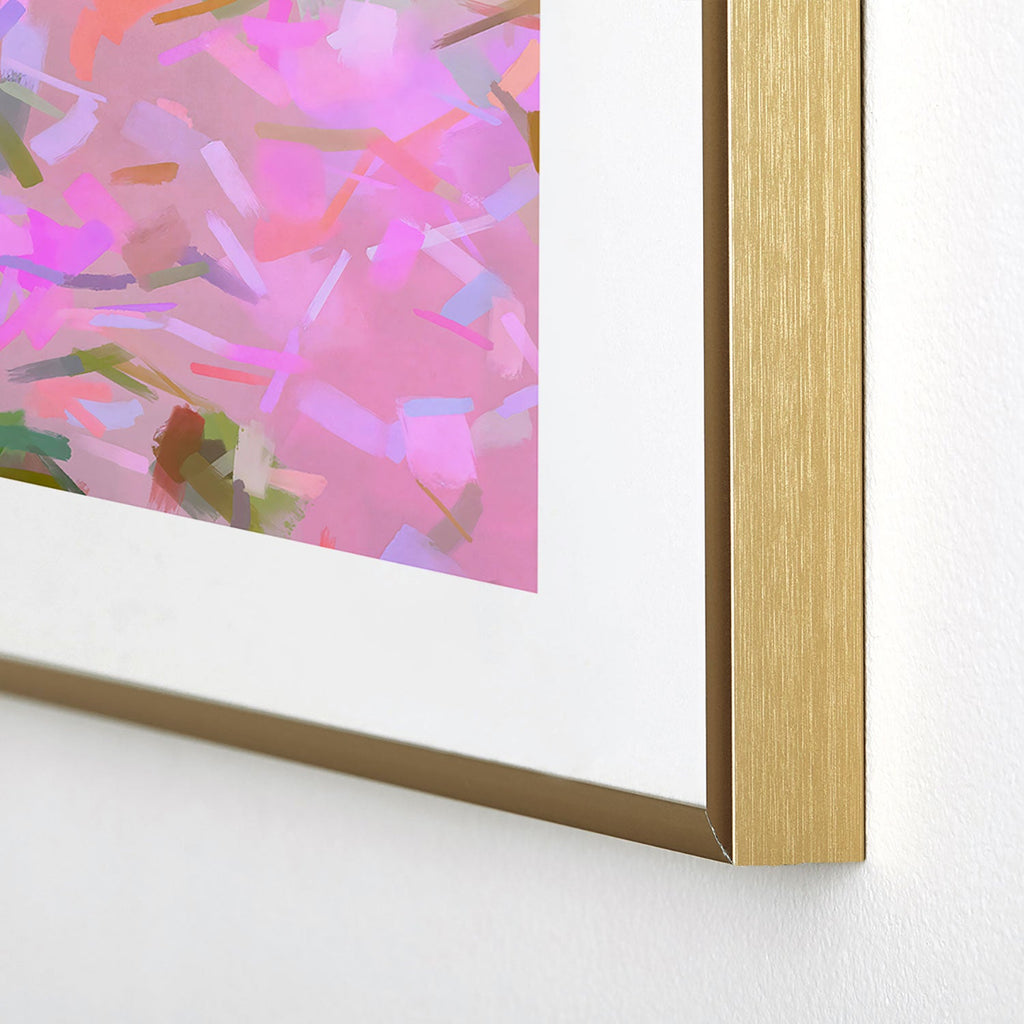 83 Oranges Whispers In Pink Metal Framed Art Print