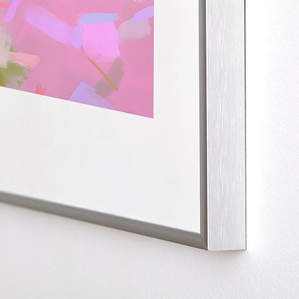 83 Oranges Whispers In Pink Metal Framed Art Print