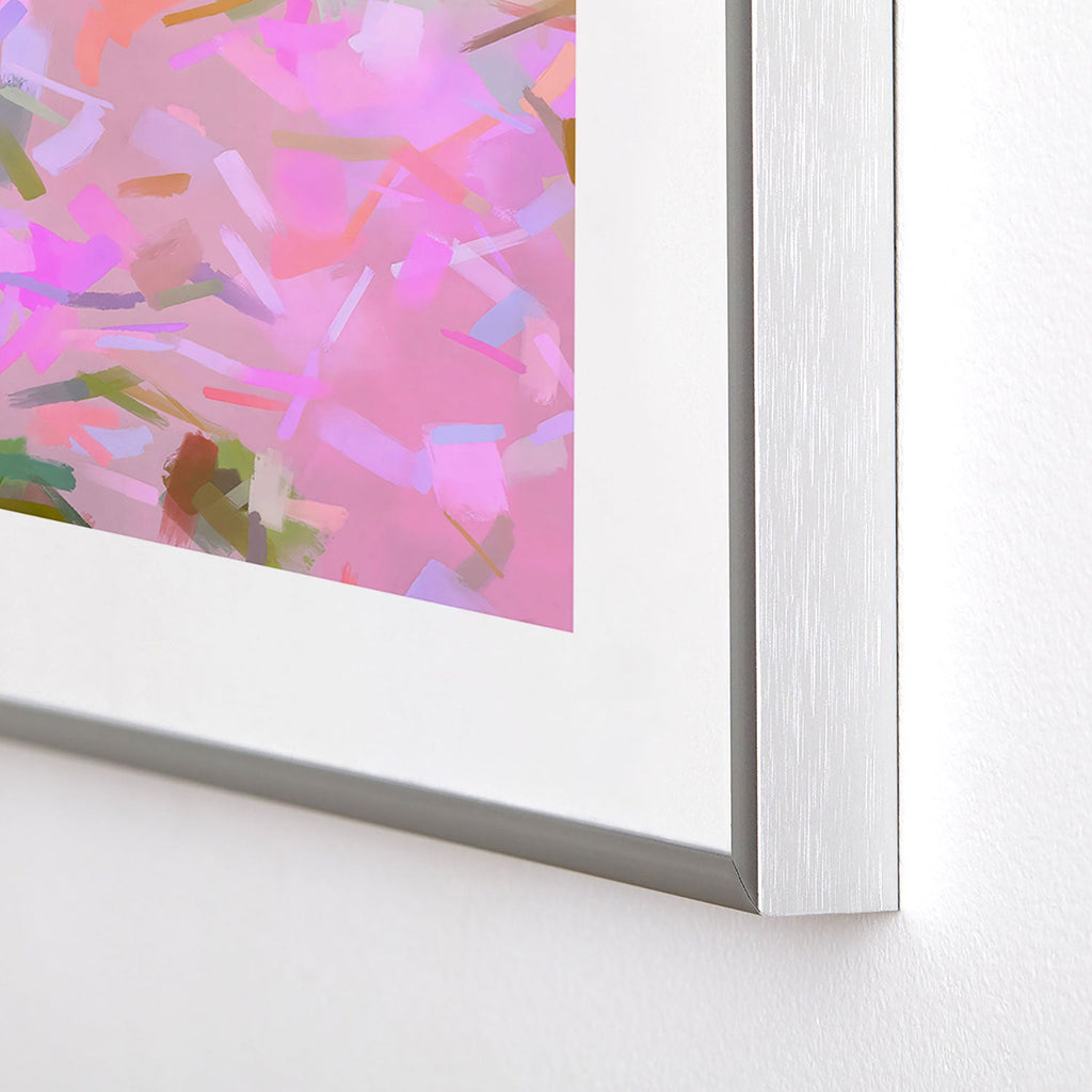 83 Oranges Whispers In Pink Metal Framed Art Print