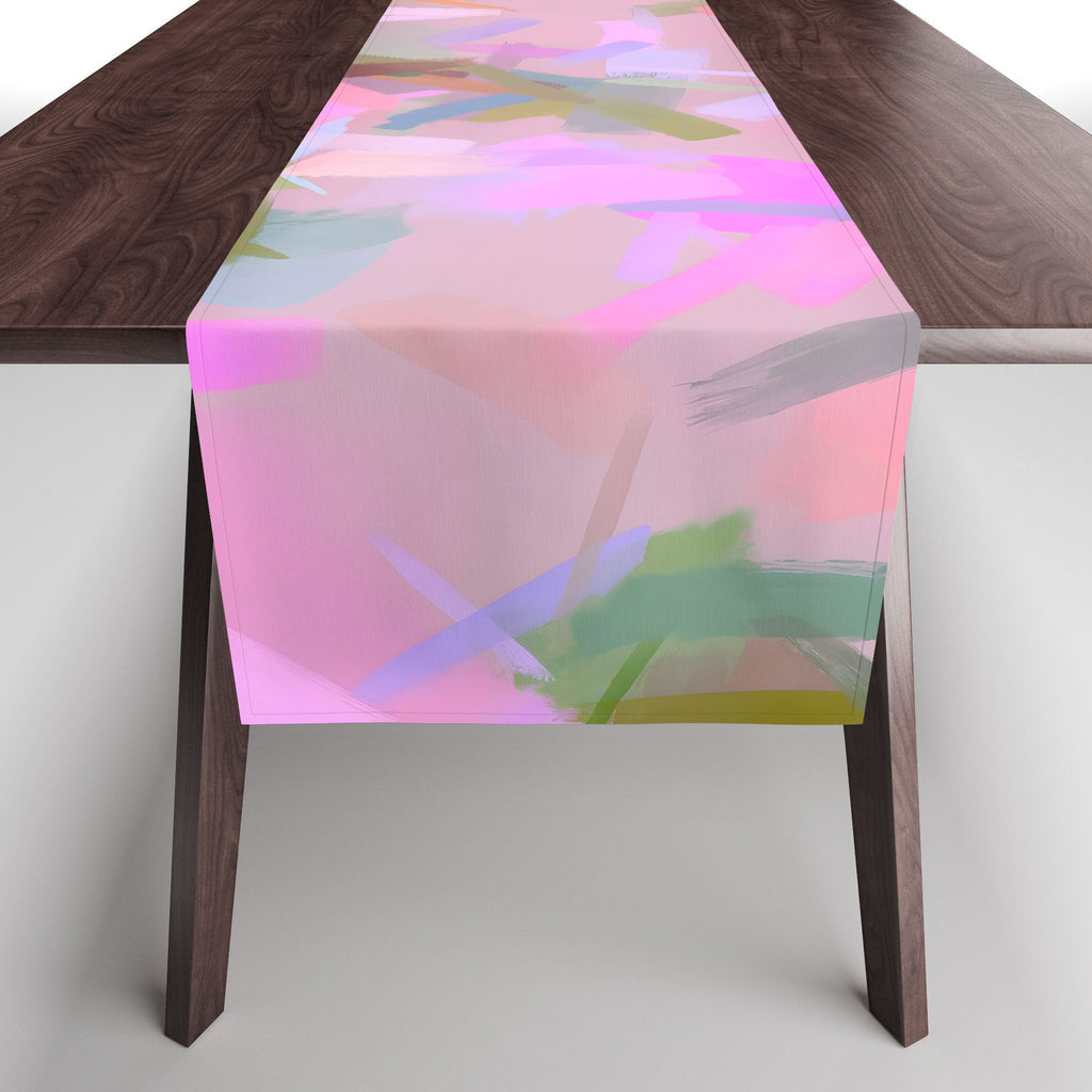 83 Oranges Whispers In Pink Table Runner