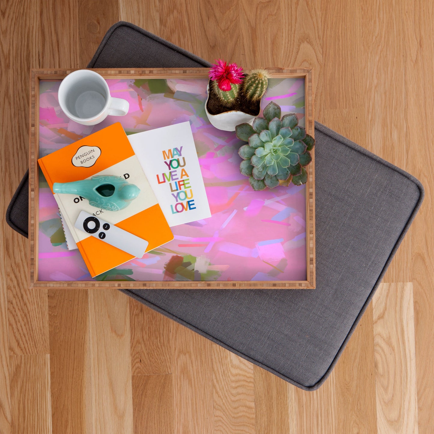 83 Oranges Whispers In Pink Rectangular Tray