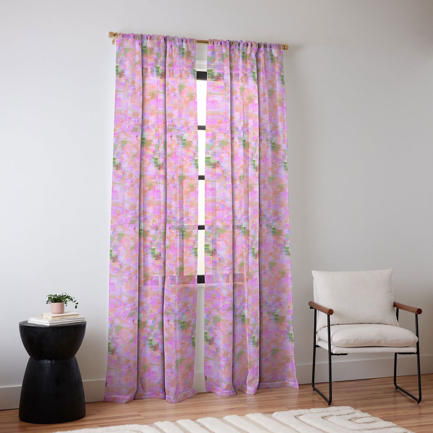 83 Oranges Whispers In Pink Sheer Window Curtain