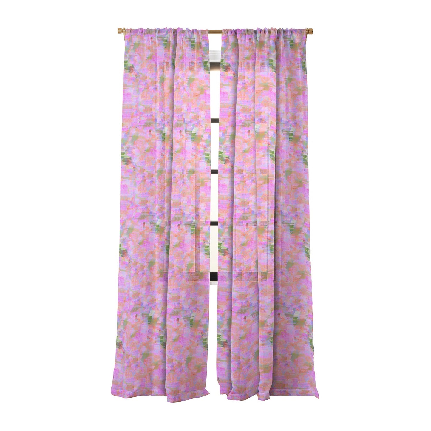 83 Oranges Whispers In Pink Sheer Window Curtain