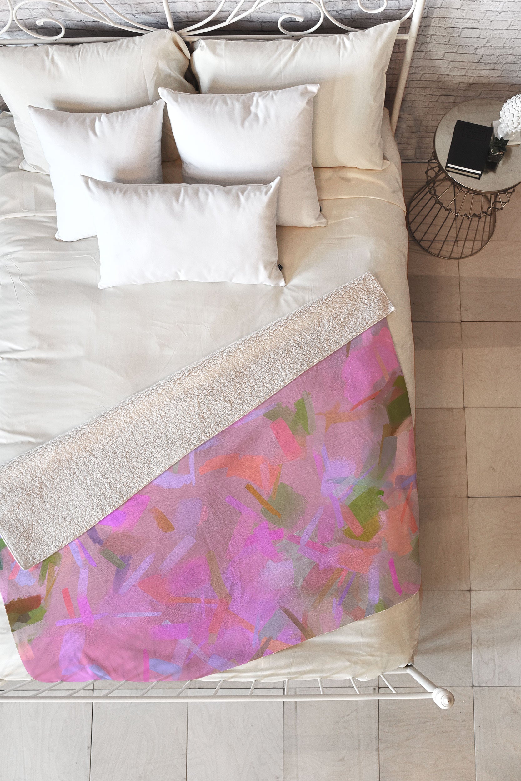 83 Oranges Whispers In Pink Fleece Throw Blanket