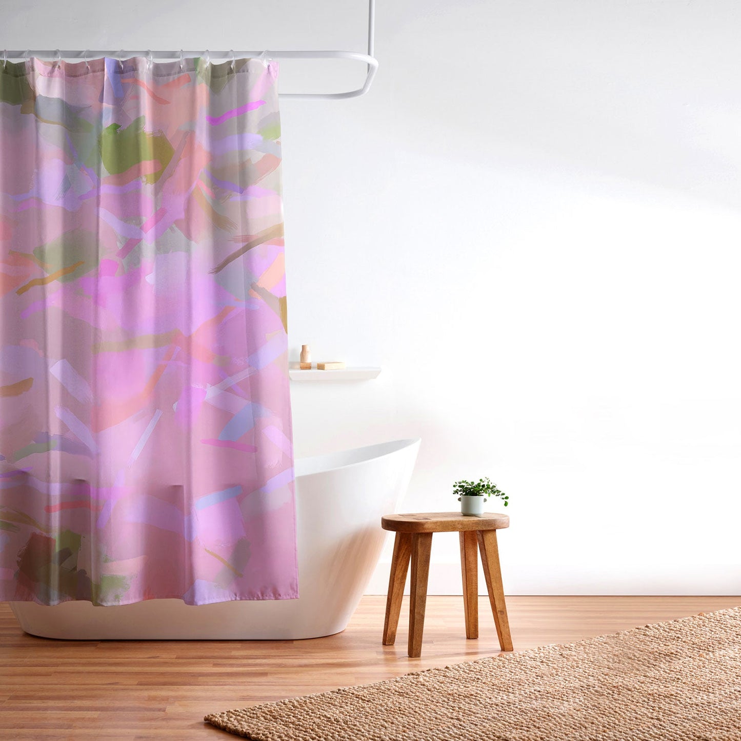 83 Oranges Whispers In Pink Shower Curtain