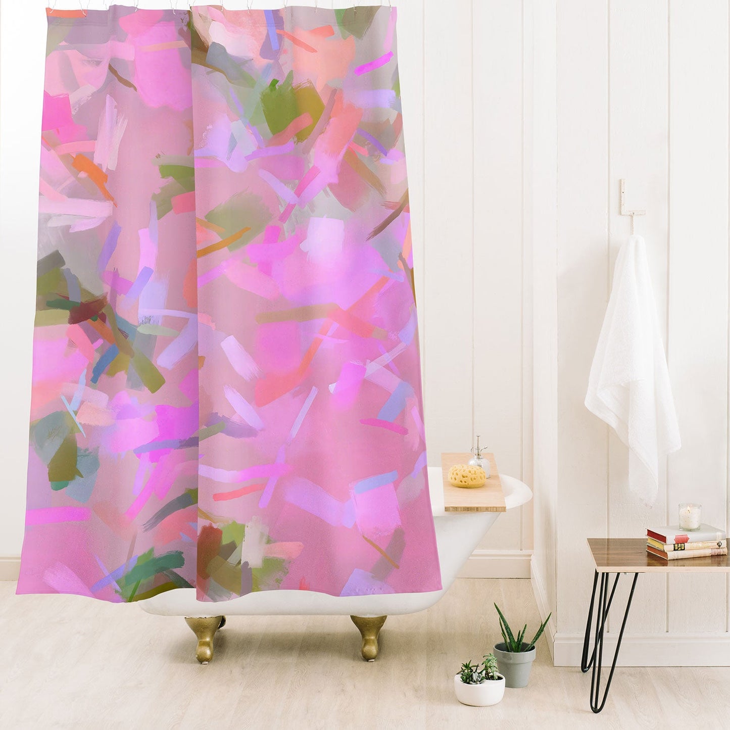 83 Oranges Whispers In Pink Shower Curtain